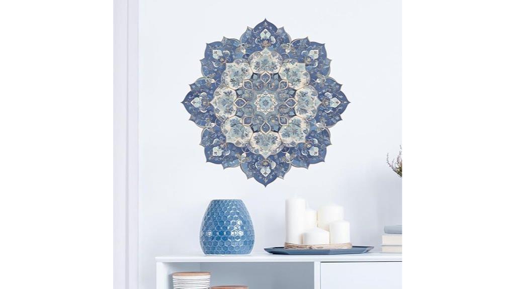 blue floral mandala decals