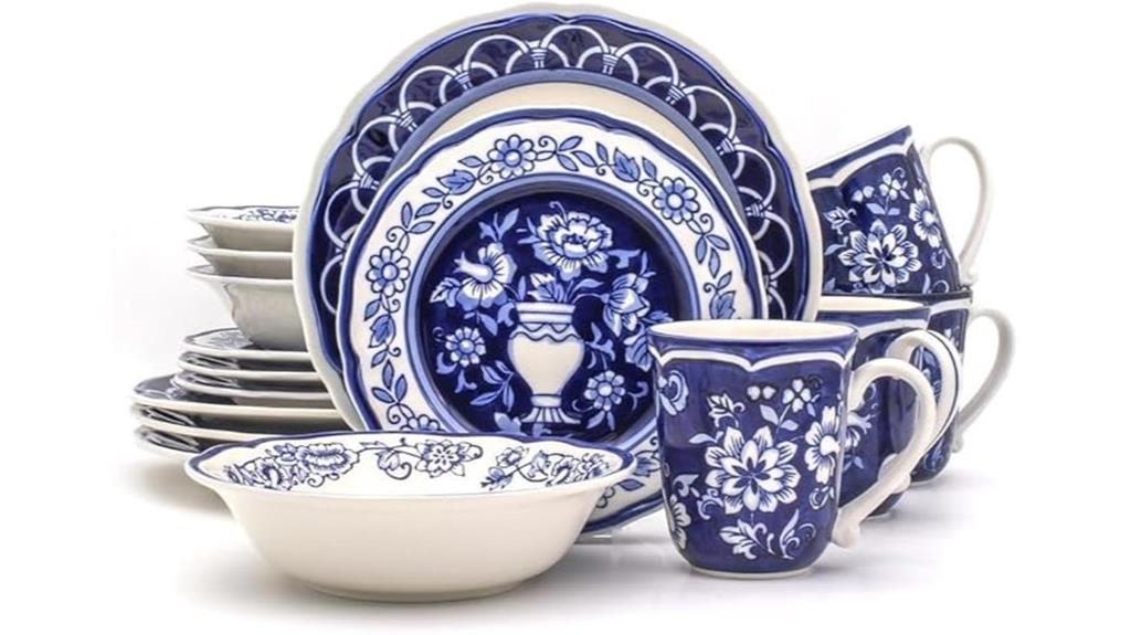 blue garden dinnerware set