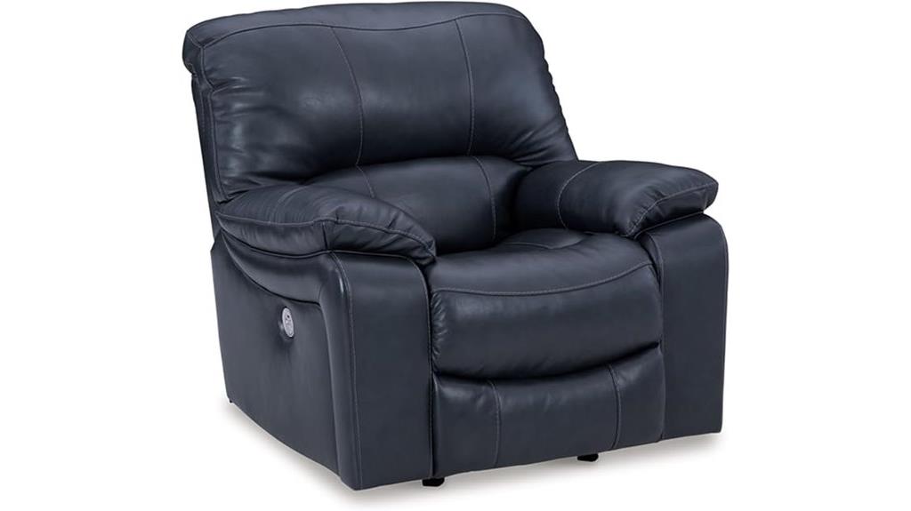 blue recliner with usb