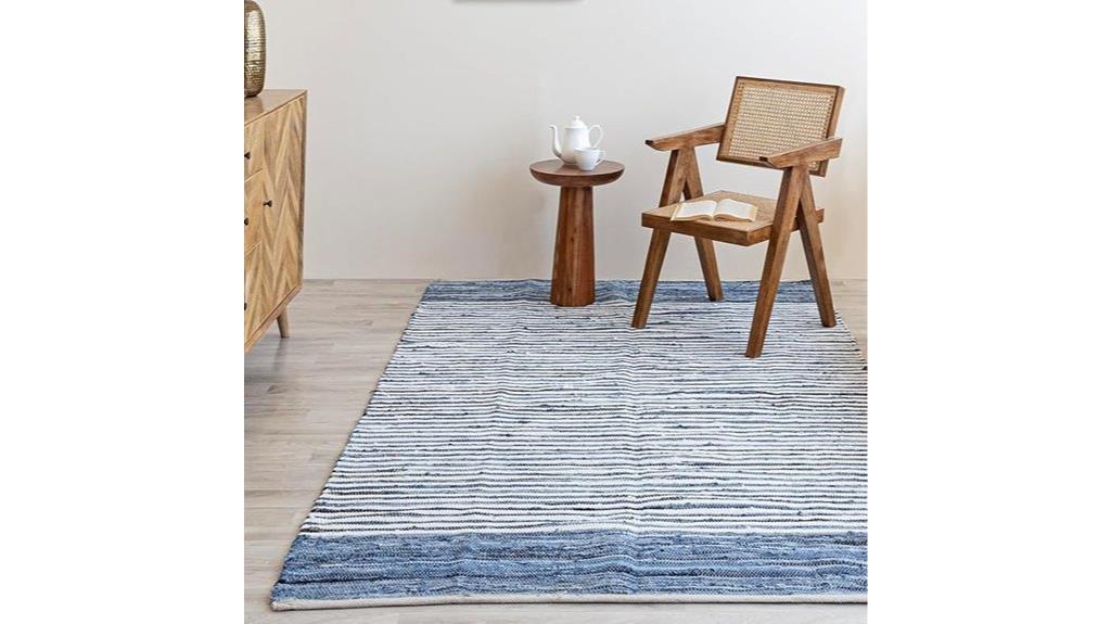 blue recycled cotton rug