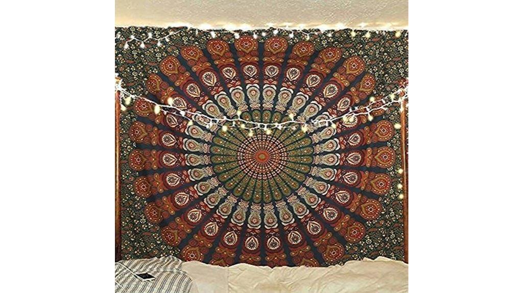 bohemian peacock mandala tapestry