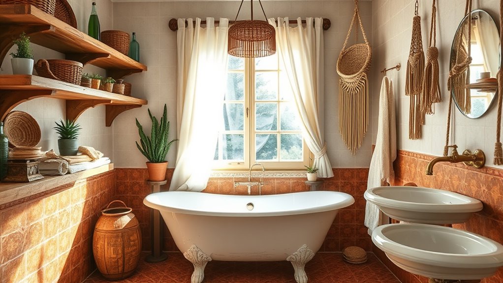 boho bathroom decor elements