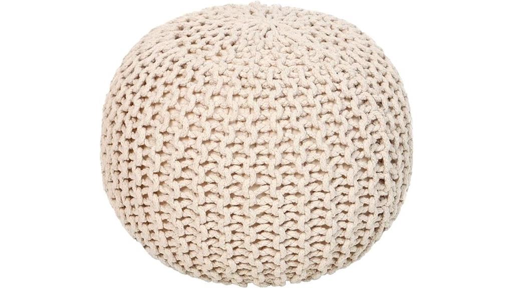 boho cable knit ottoman