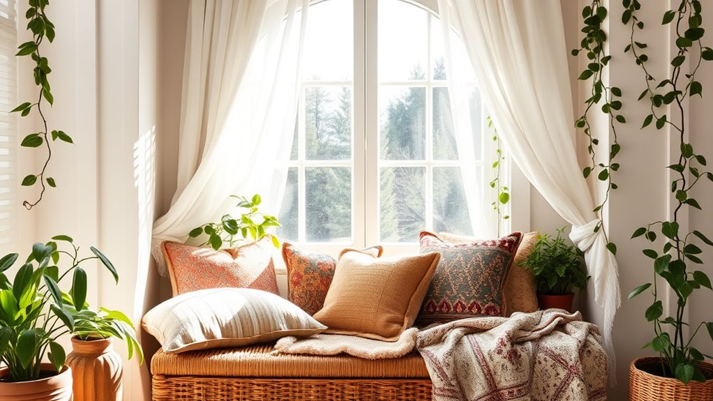 boho cozy window nook