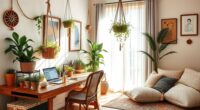 boho creative office decor