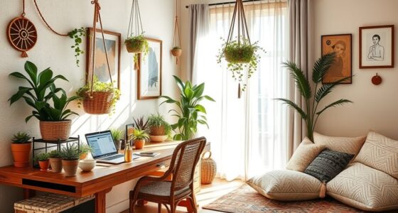 boho creative office decor