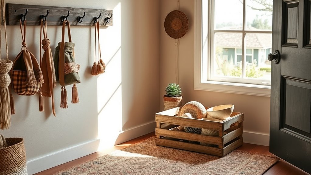 boho entryway organization ideas