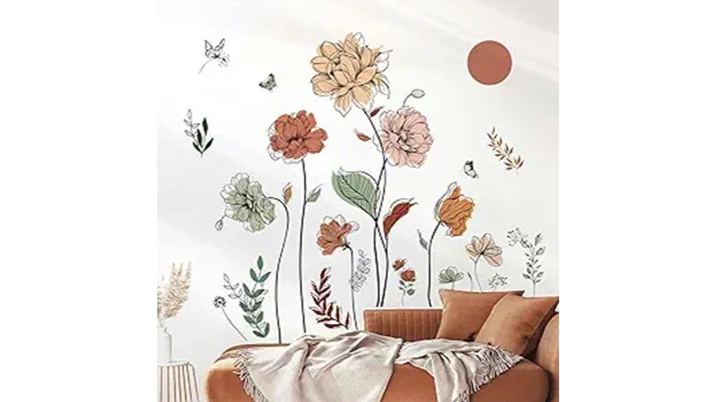 boho flower wall decals