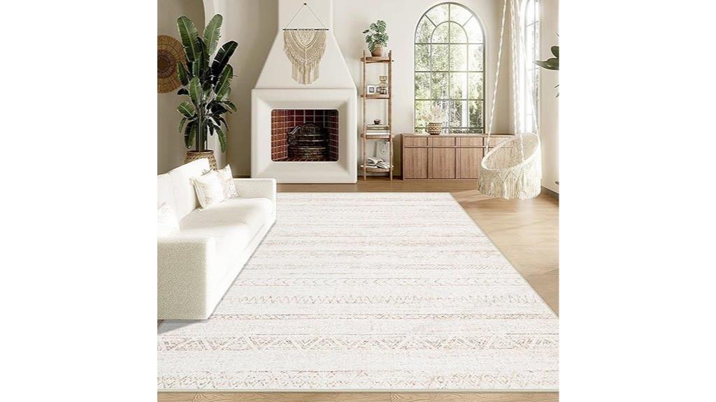 boho geometric living rug