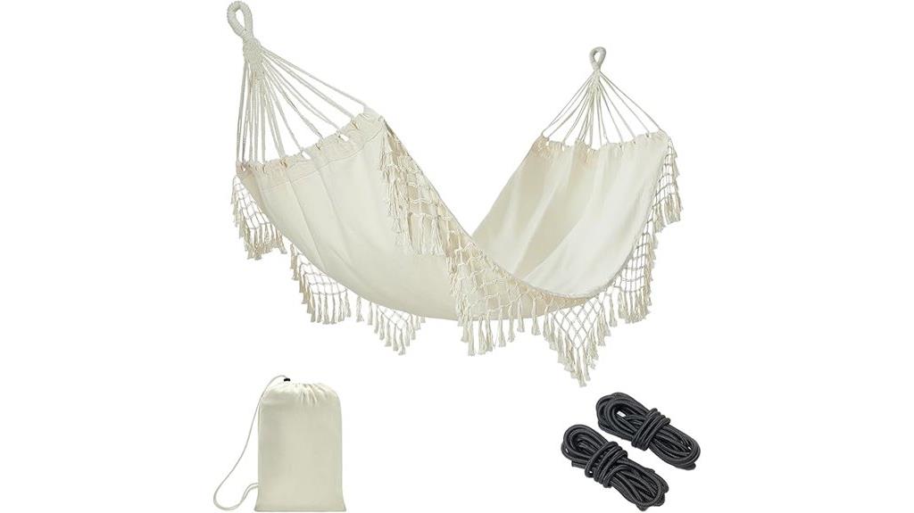 boho hammock with tassels