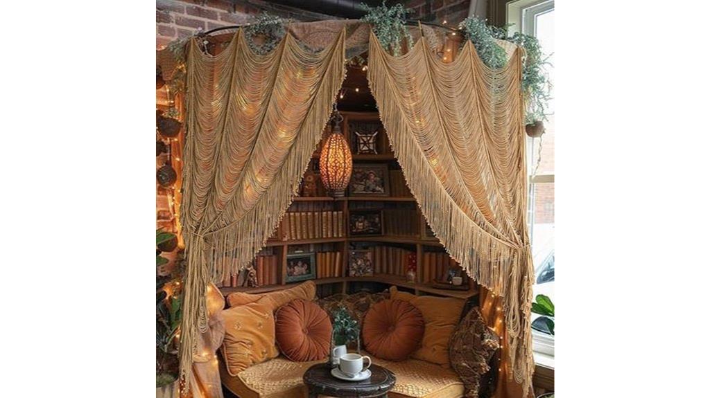 boho khaki wall curtain