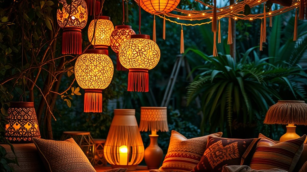 boho lanterns create warmth