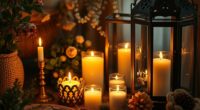 boho lighting with candles