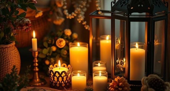 boho lighting with candles