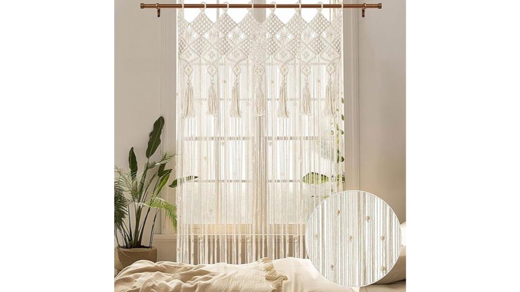 boho macrame beaded curtain