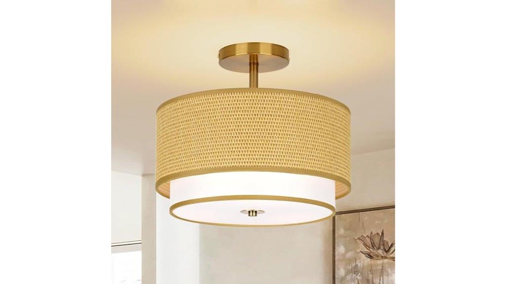 boho rattan ceiling light