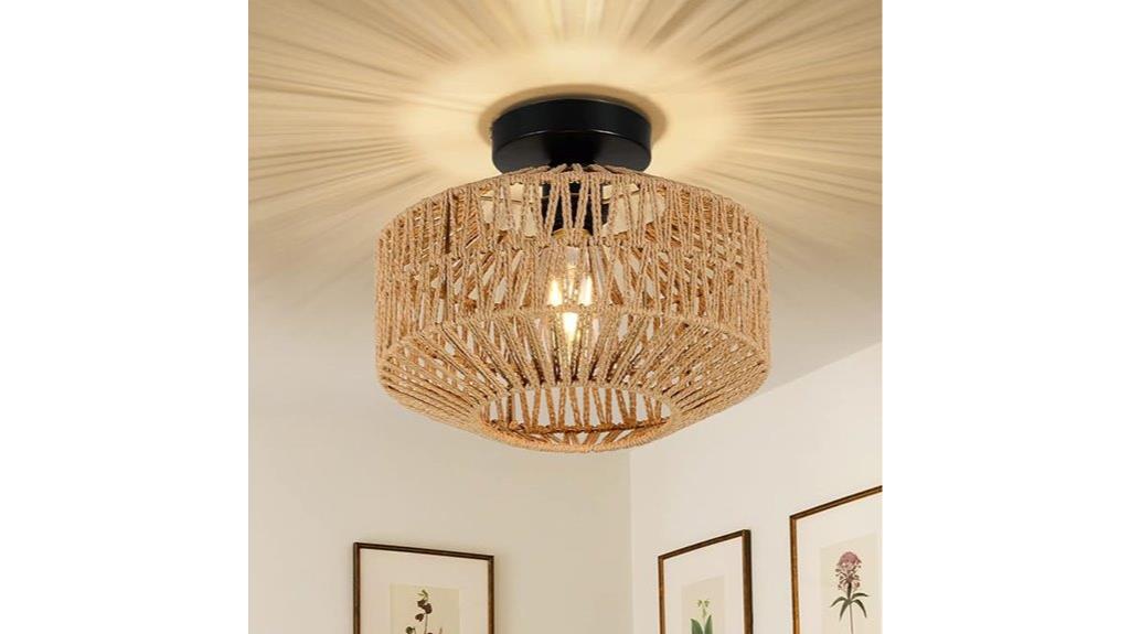 boho rattan ceiling light