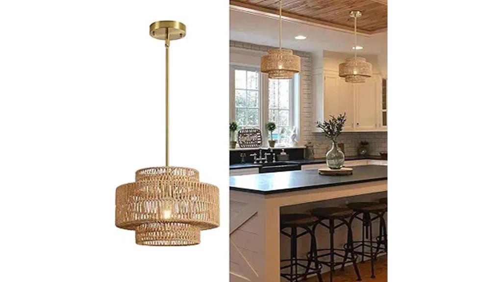 boho rattan chandelier