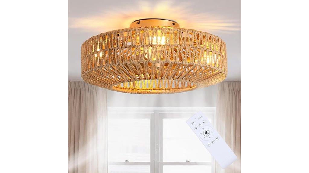 boho rattan light fan