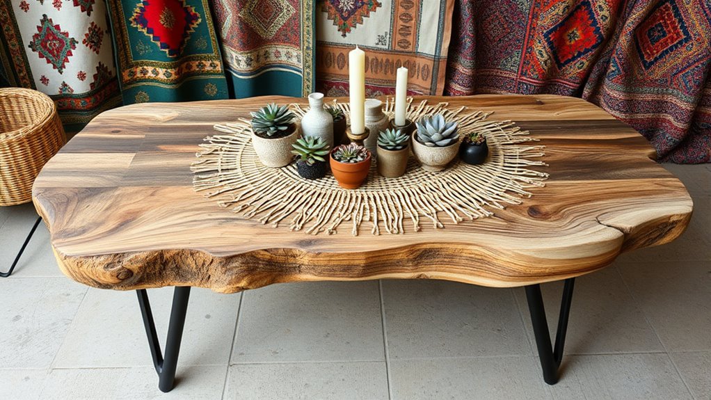boho tables materials shapes centering