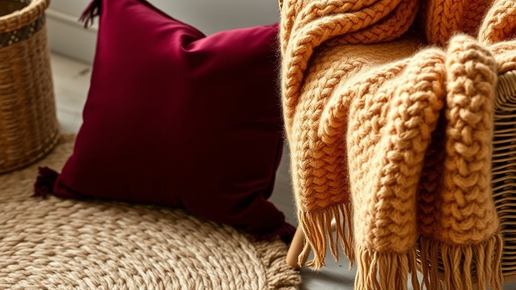 boho textures wool jute velvet