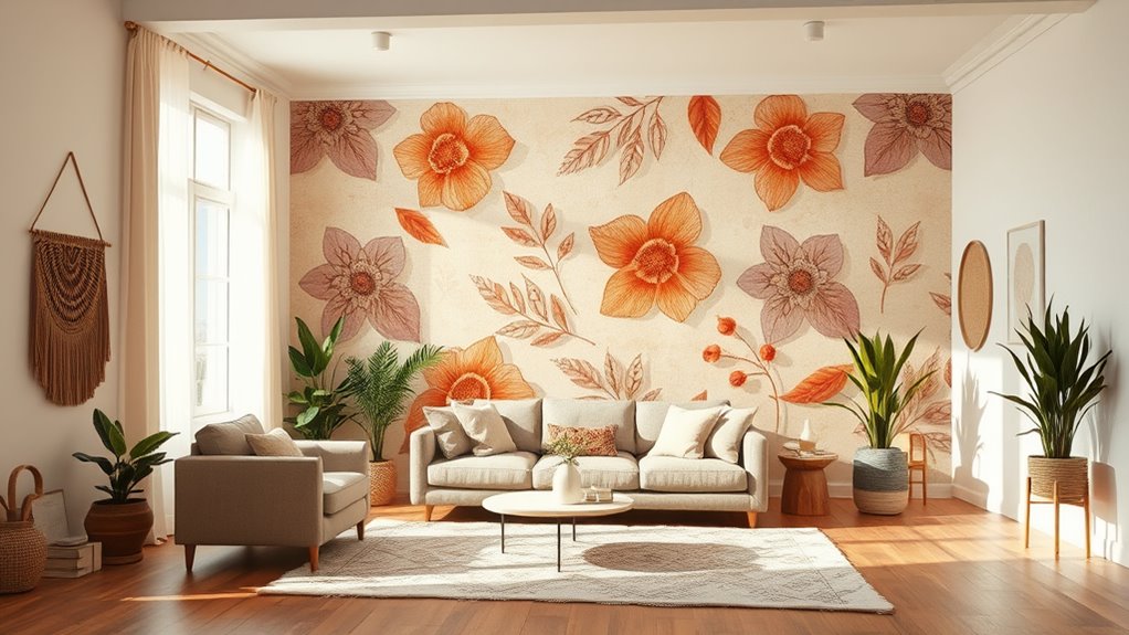 boho wall mural ideas