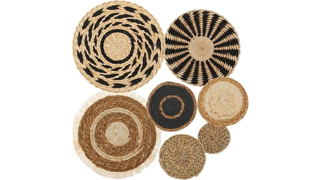 boho woven wall baskets