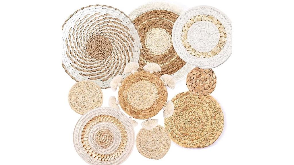 boho woven wall baskets