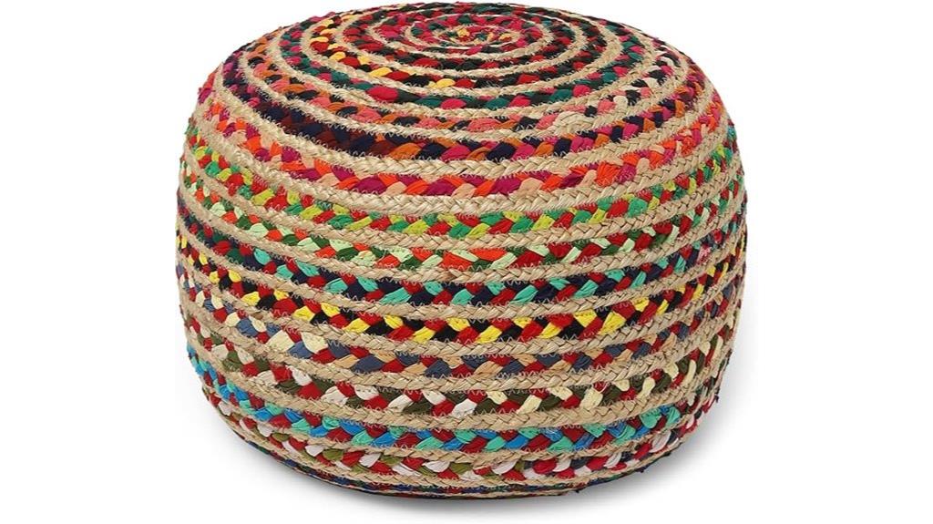 braided boho round ottoman