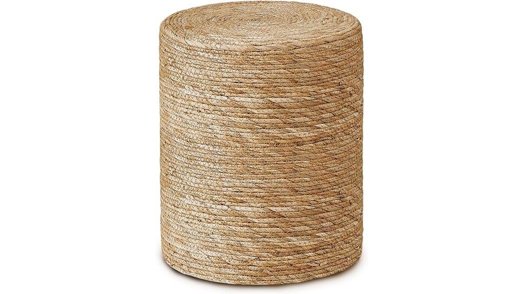 braided seagrass ottoman pouf