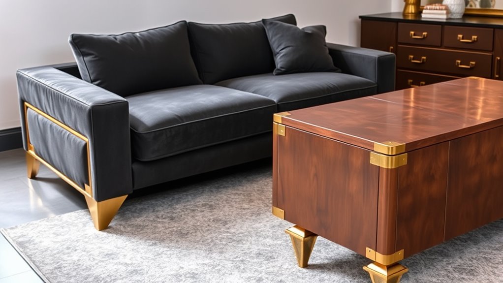 brass accents enhance modern sophistication