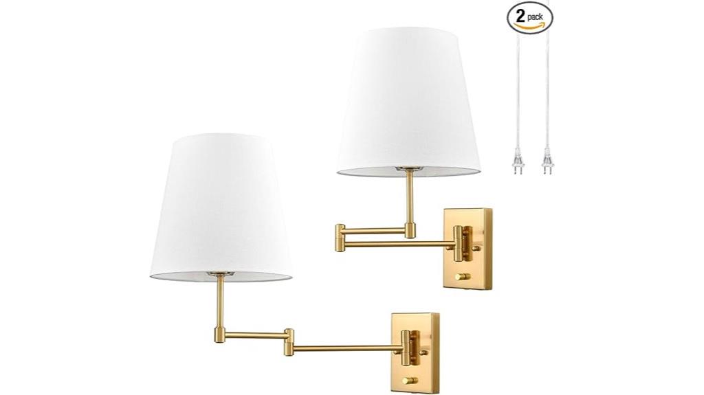 brass linen wall sconces