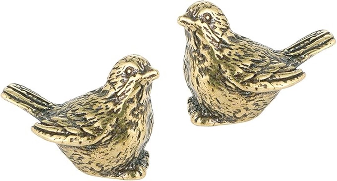 brass sparrow decor set