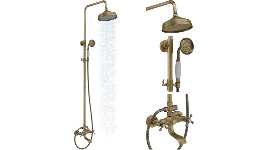 brass wall mount shower