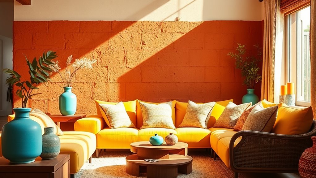 bright inviting mustard accents