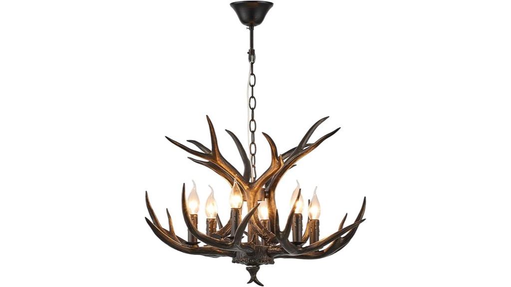 brown resin antler chandelier
