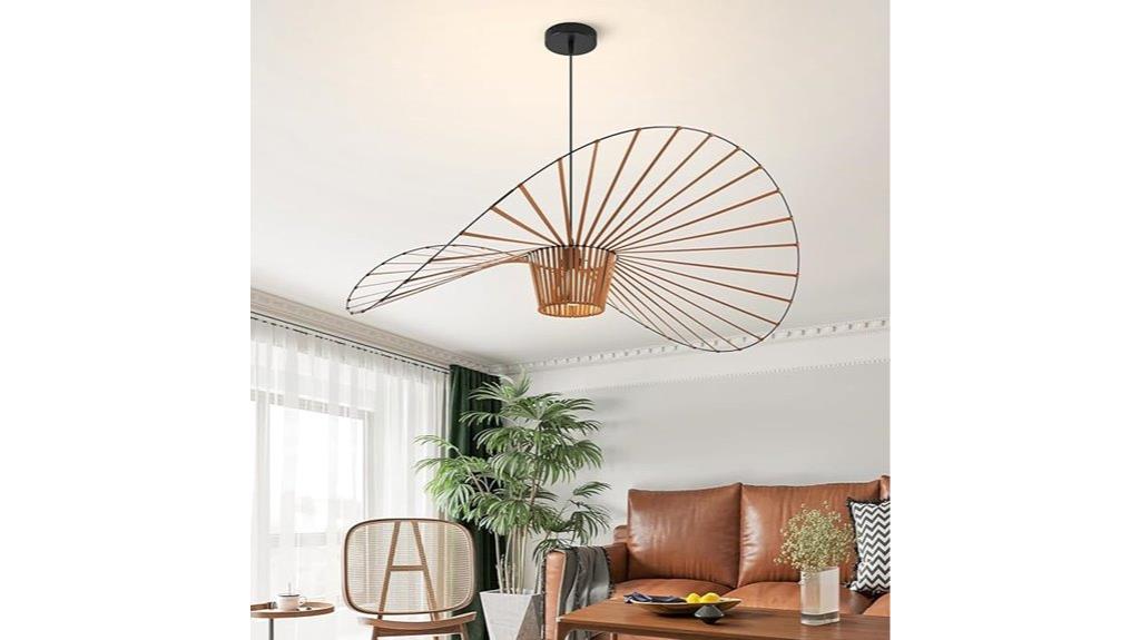 brown woven chandelier