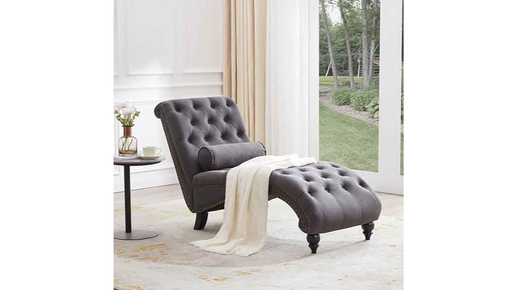 button tufted indoor lounge