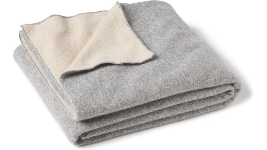 cashmere reversible throw blanket