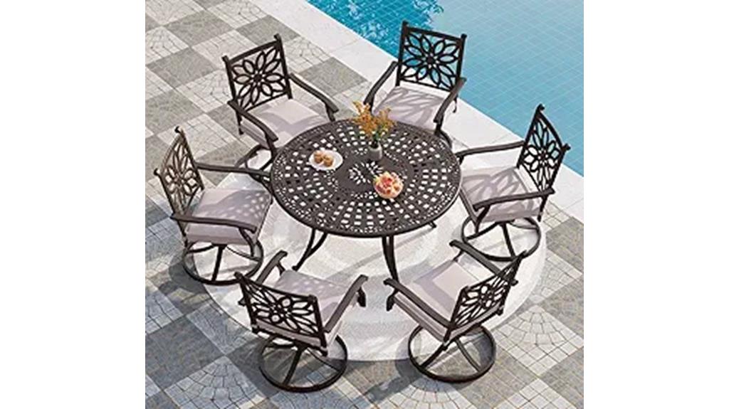 cast aluminum dining set