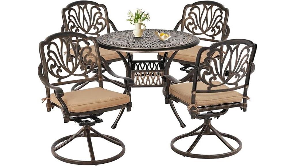 cast aluminum outdoor dining