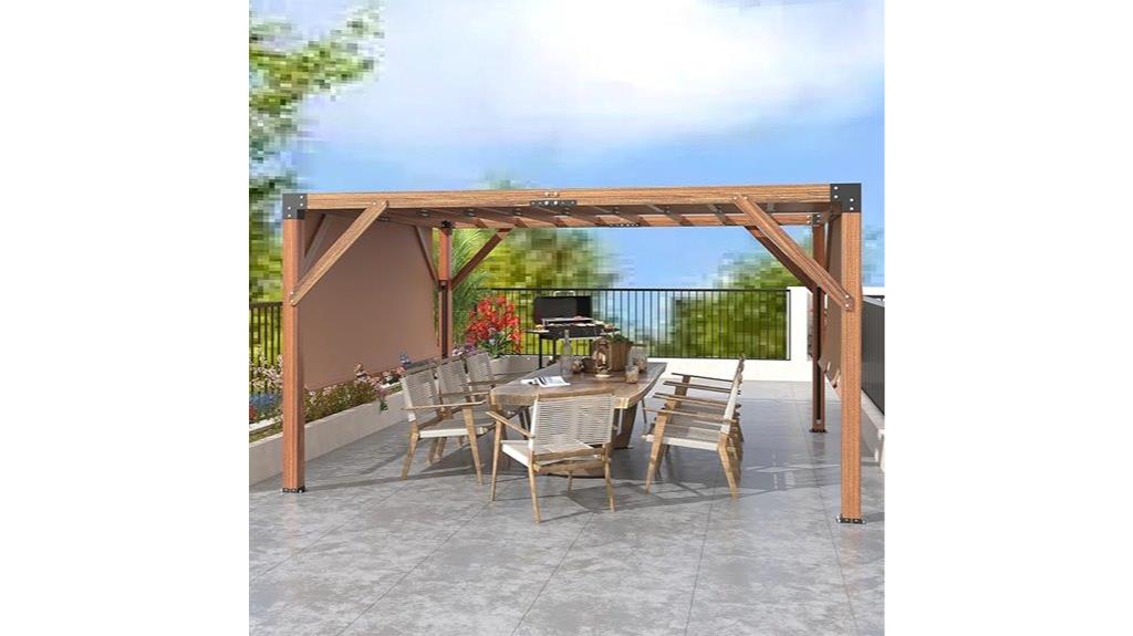 cedar pergola with canopy