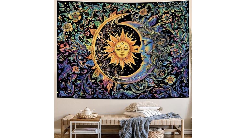celestial floral tapestry wall