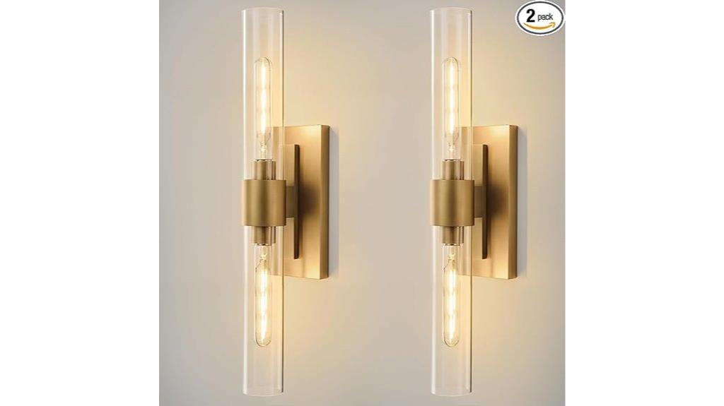 champagne brass wall sconces