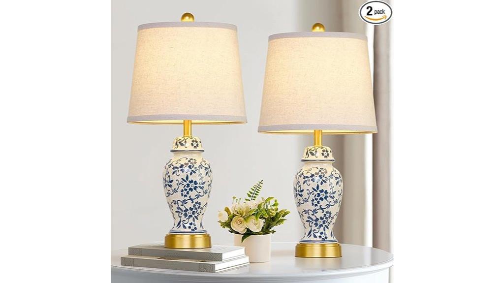 chinoiserie ceramic lamp set