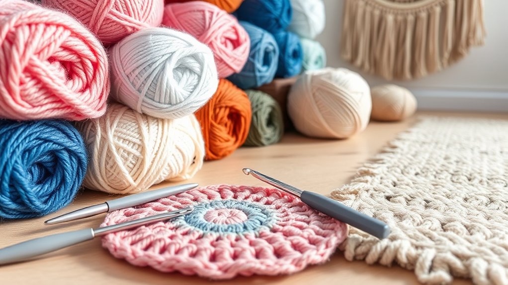 choose yarn and hooks