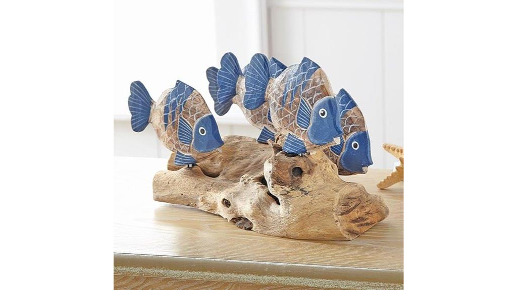 coastal driftwood fish sculpture