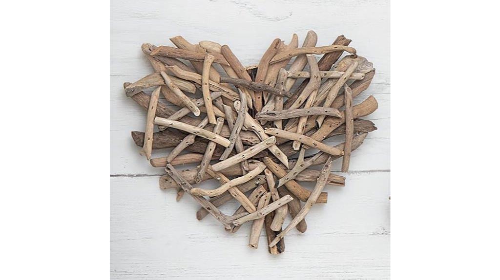 coastal driftwood heart art