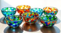 colorful mosaic glass bowls