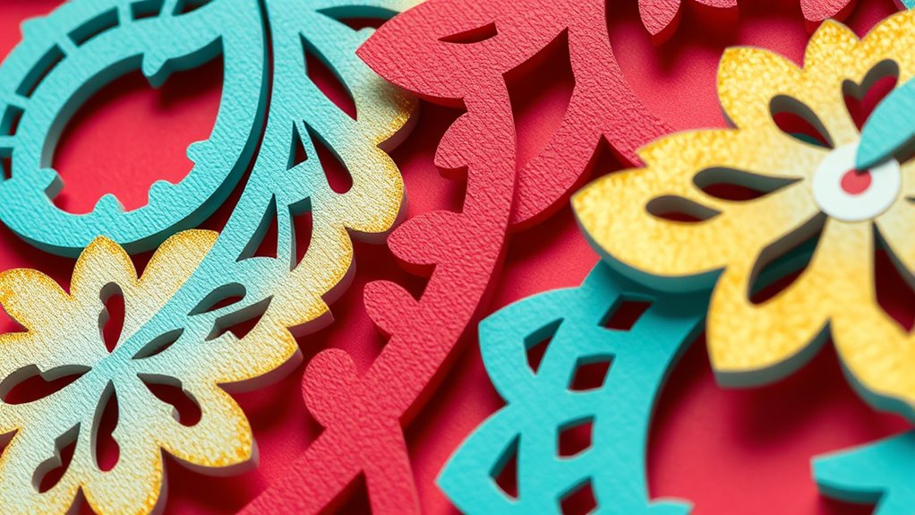 colorful textured paper blending